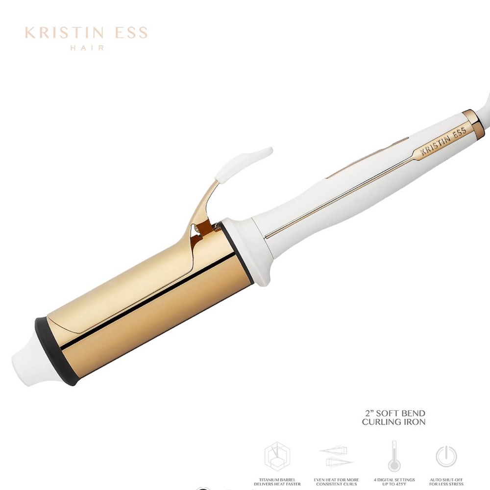Kristin Ess Soft Bend Titanium Curling Iron for Big Blowout Waves + Volume - 2"